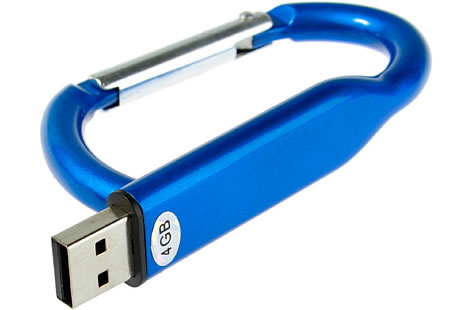 Metal mountaineering buckle shaped pen drive