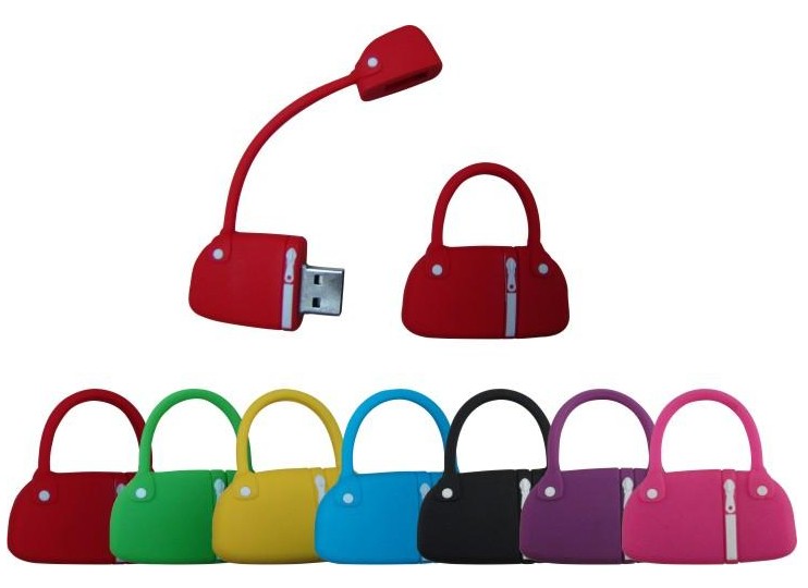 Fantastic lady's handbag shape rubber usb disk
