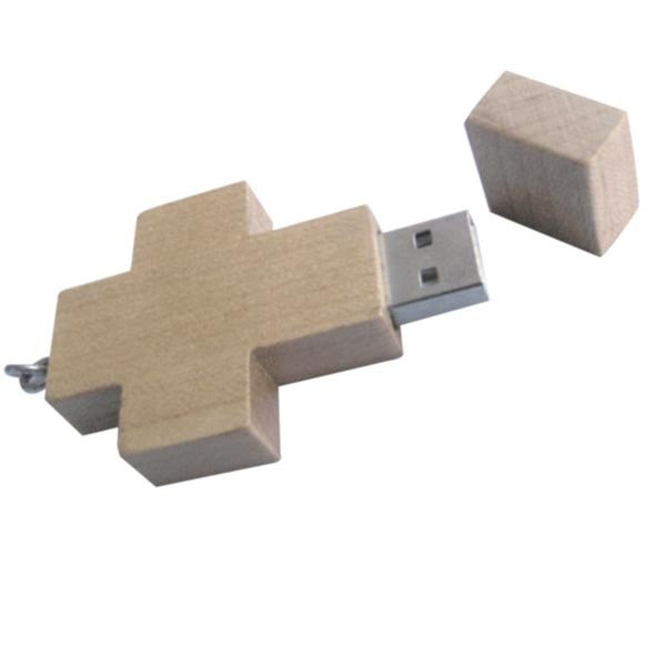 Cross wooden usb flash drives