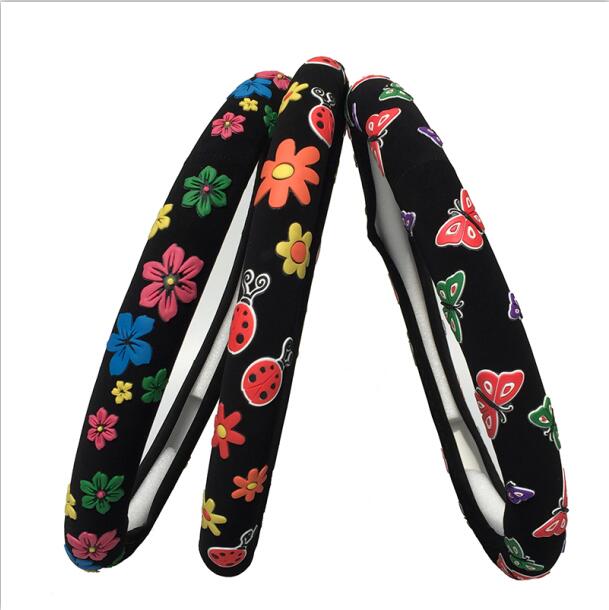 Flowers Beatles Butterfly Car Steering Wheel Cover