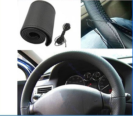 Leather Car Steering Wheel Cover With Needles