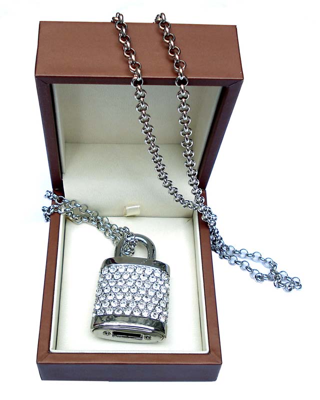 crystal lock shape usb flash drive